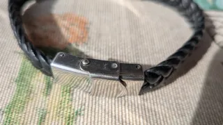 Pulsera de plata y negro para chico