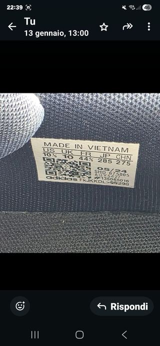 Scarpe Adidas bianche e blu