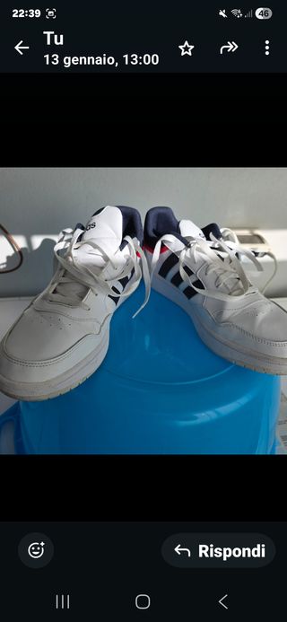 Scarpe Adidas bianche e blu