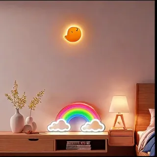 Lampada LED Neon "Arcobaleno con Nuvolette"