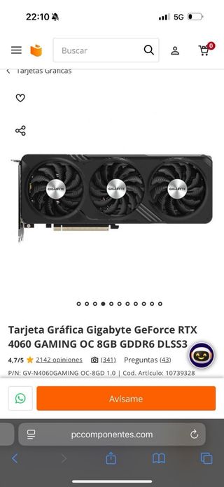 Gigabyte GeForce RTX 4060 Gaming OC 8G GDDR6 DLSS3