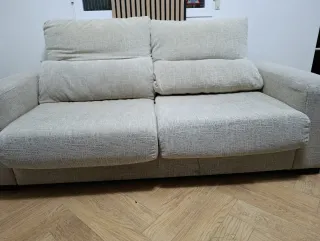 Sofá 3 plazas beige tela