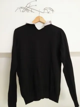 Jersey negro cuello bebé talla L