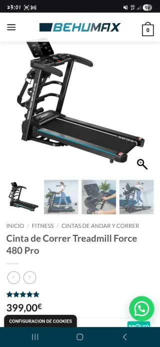 Cinta de Correr Behumax Treadmill Force 480 Pro