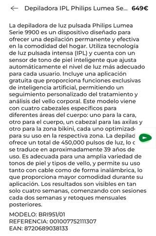 Philips Lumea 9900 IPL Depiladora SenseIQ