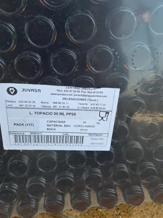 Botes de vidrio ámbar 30ml