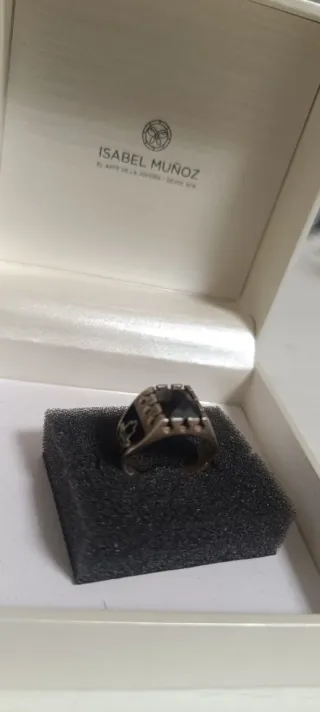 Anillo Plata 925 Mano Fátima Ónix Negro