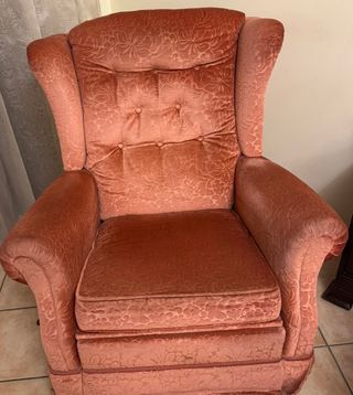 Poltrona velluto rosa antico