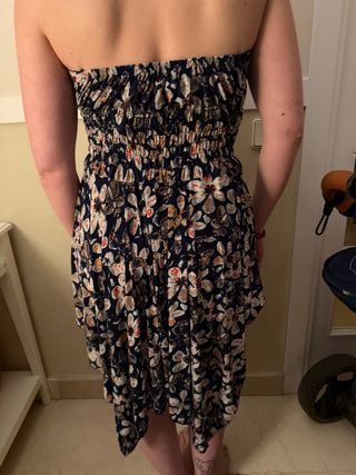 Vestido mujer fruncido espalda abierta