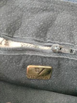 Bolso bandolera de piel, azul marino dorado