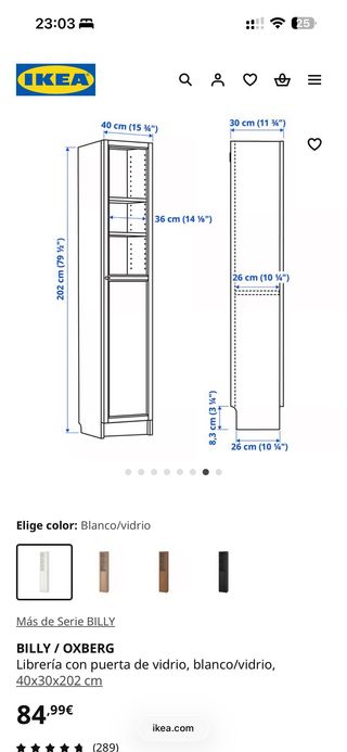 Librería BILLY / OXBERG Ikea Blanca