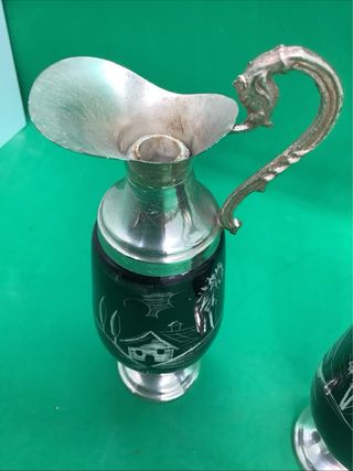 Coppia vasi vintage ceramica decorata