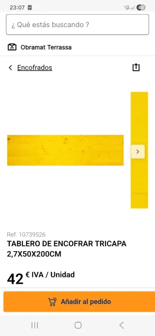 Tablero de Encofrar Tricapa 2,7x50x200cm