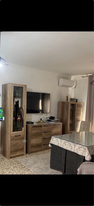 Mueble de salón modular madera y cristal, precioso