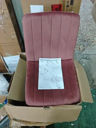 Silla Tocador Terciopelo Rosa Lujo