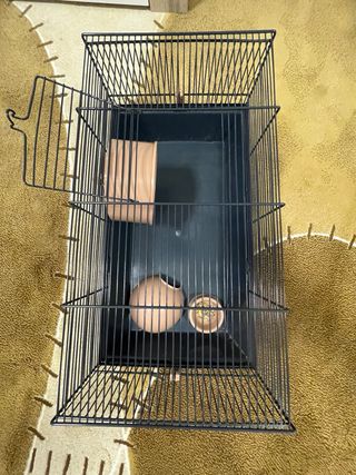 Jaula para hámster negra con maron