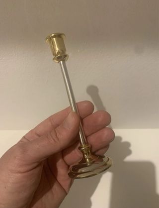 Piccolo Portacandele in Acciaio Anni '90