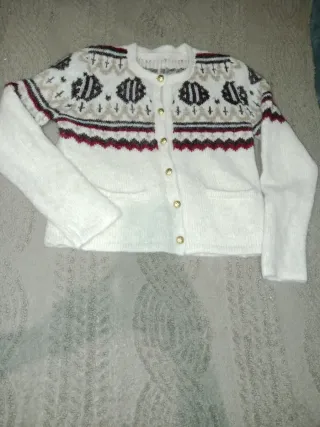 Chaqueta de lana suave multicolor