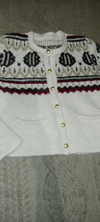 Chaqueta de lana suave multicolor