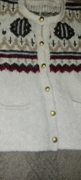 Chaqueta de lana suave multicolor