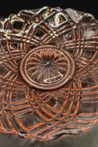 Platos Vintage Vidrio Selenio Rosa