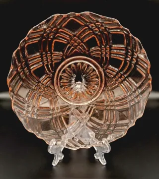 Platos Vintage Vidrio Selenio Rosa