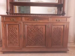 Aparador de madera y mármol siglo XIX