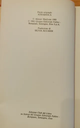 Alistair Maclean, Athabasca, 1981