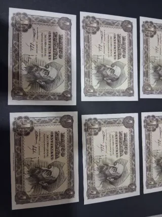 Lote 8 Billetes K4053029-K4053037. Falta el 34