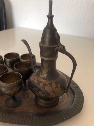 Juego té vintage jarra y 6 copas