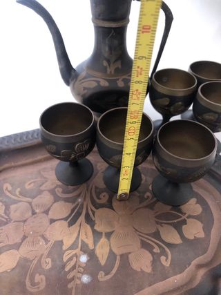 Juego té vintage jarra y 6 copas