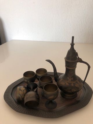 Juego té vintage jarra y 6 copas