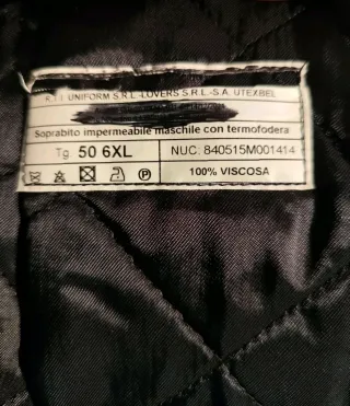 Cappotto Impermeabile Marina Militare Nuovo 50 L