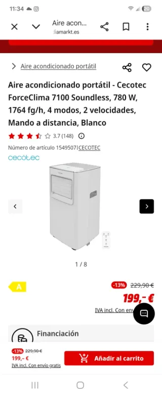 Cecotec ForceClima 7100 Soundless Aire Acondiciona