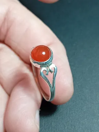 Anillo Plata Ley con Piedra cornalina