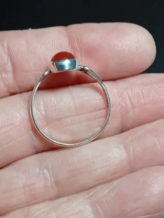 Anillo Plata Ley con Piedra cornalina