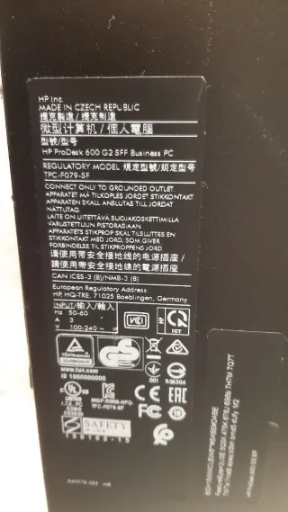 Ordenador Sobremesa HP Negro Windows 10