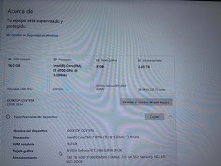 PC Gaming RTX 2060 Super 16GB RAM i7 2TB