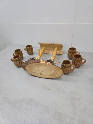 Artesanía Rumana de Madera - Pozos y Tazas