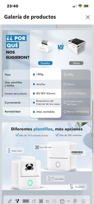 Impresora de etiquetas Bluetooth