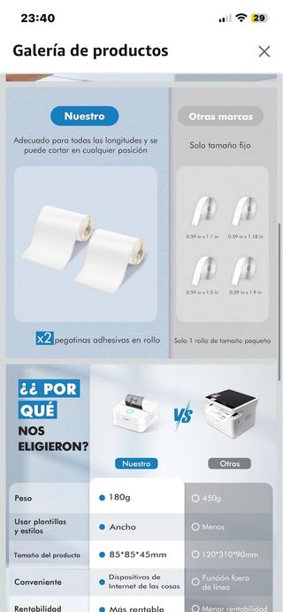 Impresora de etiquetas Bluetooth