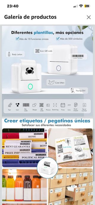 Impresora de etiquetas Bluetooth