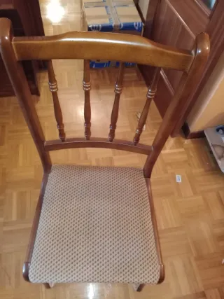 Sillas de comedor rústicas madera y tela