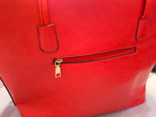 Bolso shopper rojo YSL
