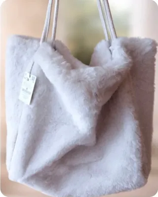 Bolso shopper pelo blanco