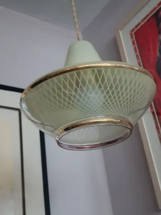 Suspensão Mid Century Vidro Dourado