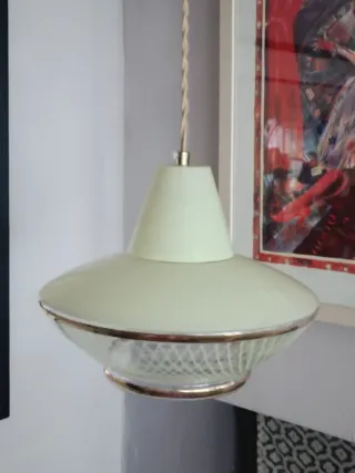 Suspensão Mid Century Vidro Dourado