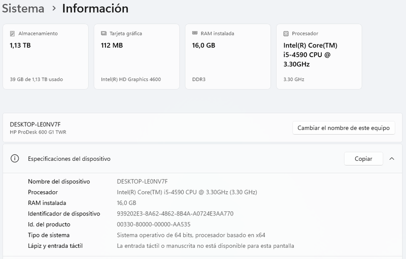 PC HP i5, W11, 16GB RAM, 240GB SSD, 1TB HDD afbeelding 8