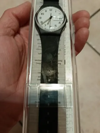 Swatch Once Again Orologio Nero Bianco nuovo