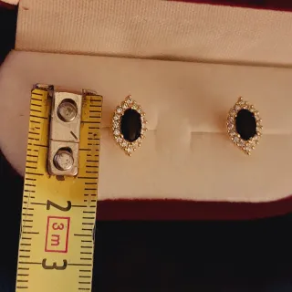 Pendientes plata925 agata negra y circonitas